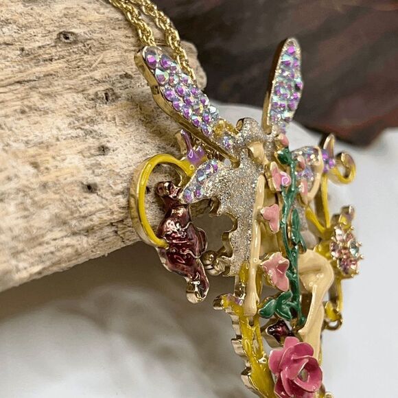 Kirks Folly Fairy of the Flowers Pendant/Pin Necklace - Picture 1 of 10